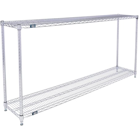 Nexel 2 Shelf, Chrome Wire Shelving Unit, Starter, 72inW x 18inD x 34inH B3124370